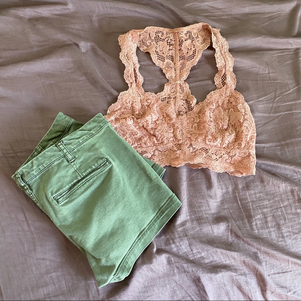 EXPRESS Lace Bralette Dusty Rose Crop Top